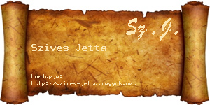 Szives Jetta névjegykártya